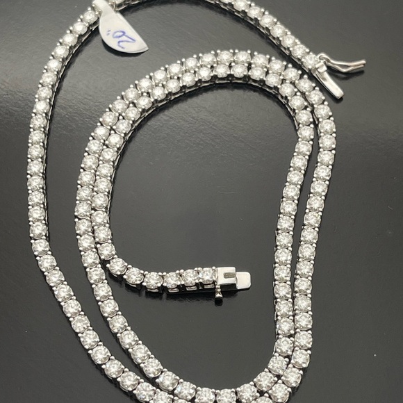 20 inch moissanite diamond 3mm tennis chain sterling silver 925